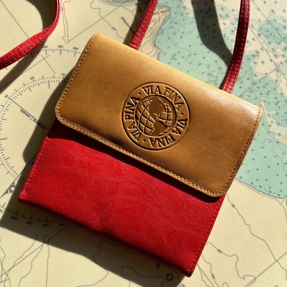 Vintage 90s Via Fina Mini Leather Wallet / Purse - Picture 3 of 7